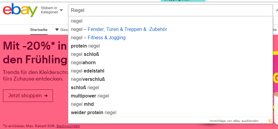 Suche Auto Suggest sinnvolle Vorschläge